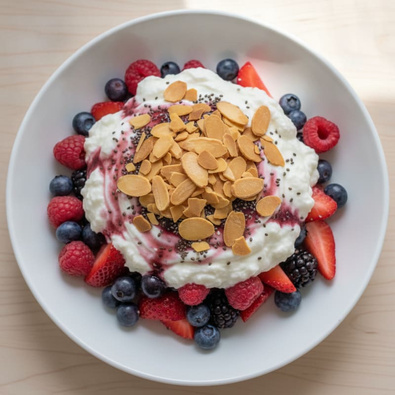 Greek Yogurt Protein Parfait with Mixed Berries