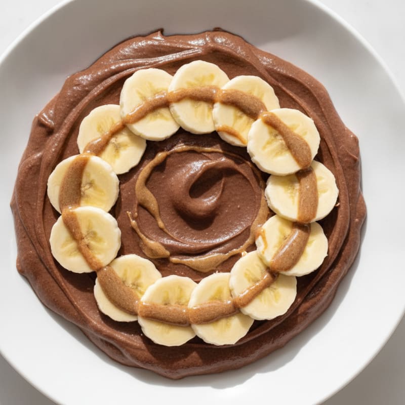 Silky Chocolate Protein Pudding with Banana Slices