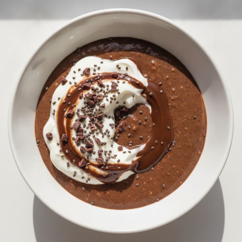 Silky Chocolate Protein Pudding with Chia Seeds