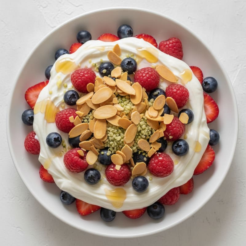 Greek Yogurt Protein Parfait with Mixed Berries