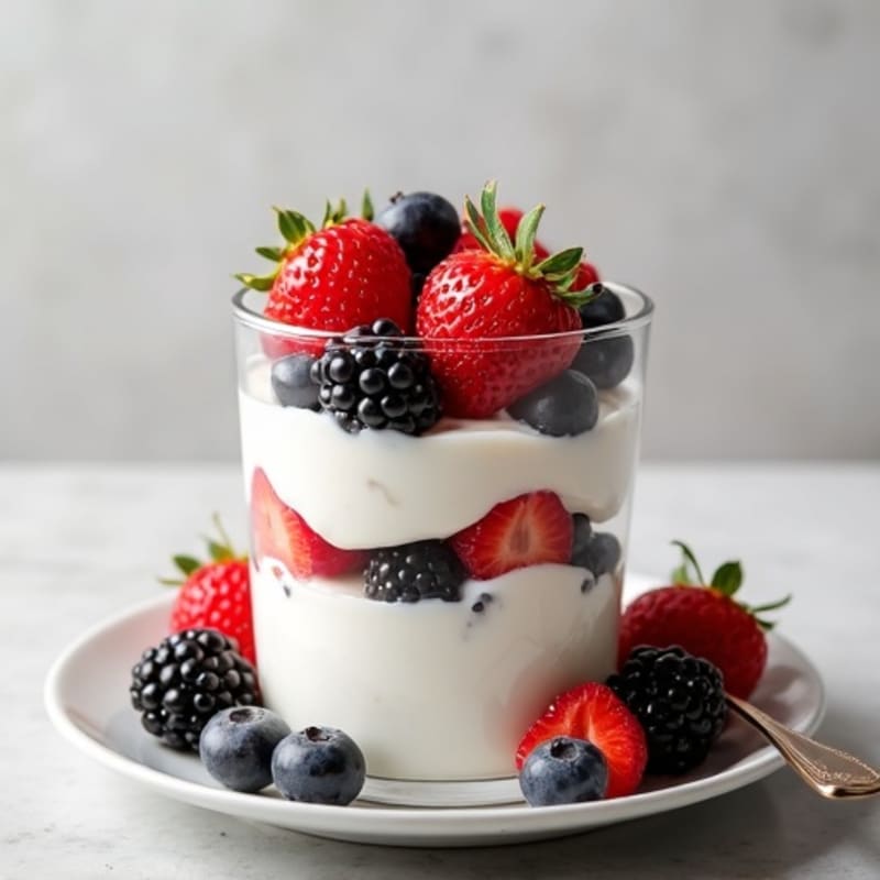 Greek Yogurt Protein Parfait with Mixed Berries