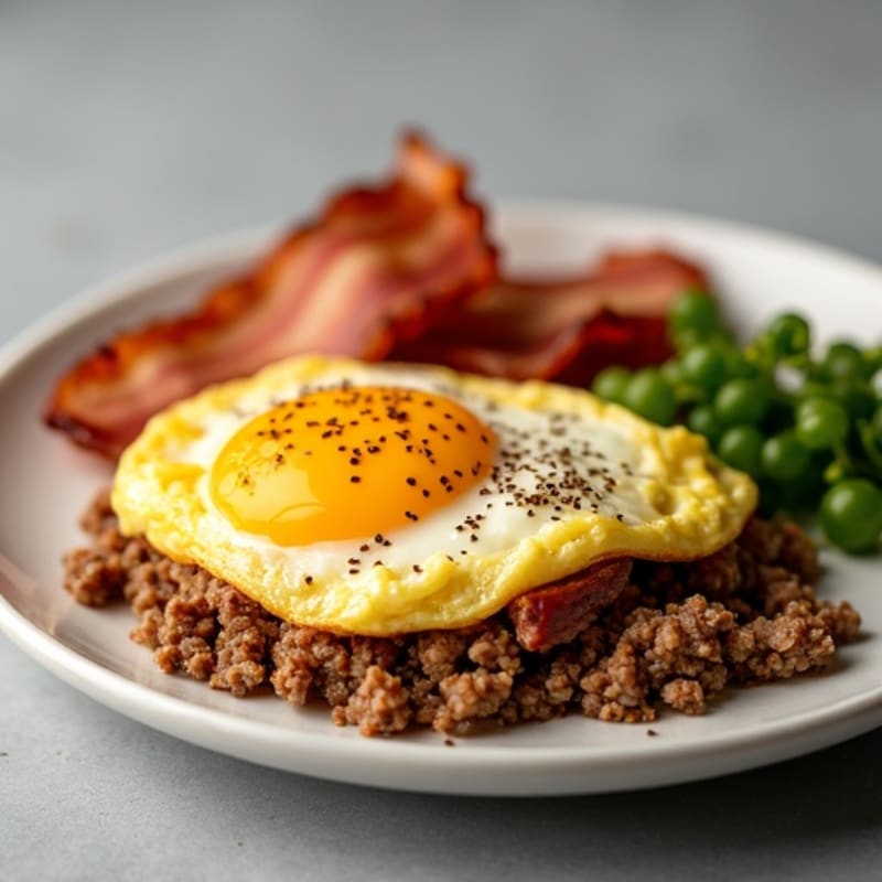 Crispy Bacon and Egg Scramble with Ground Beef
