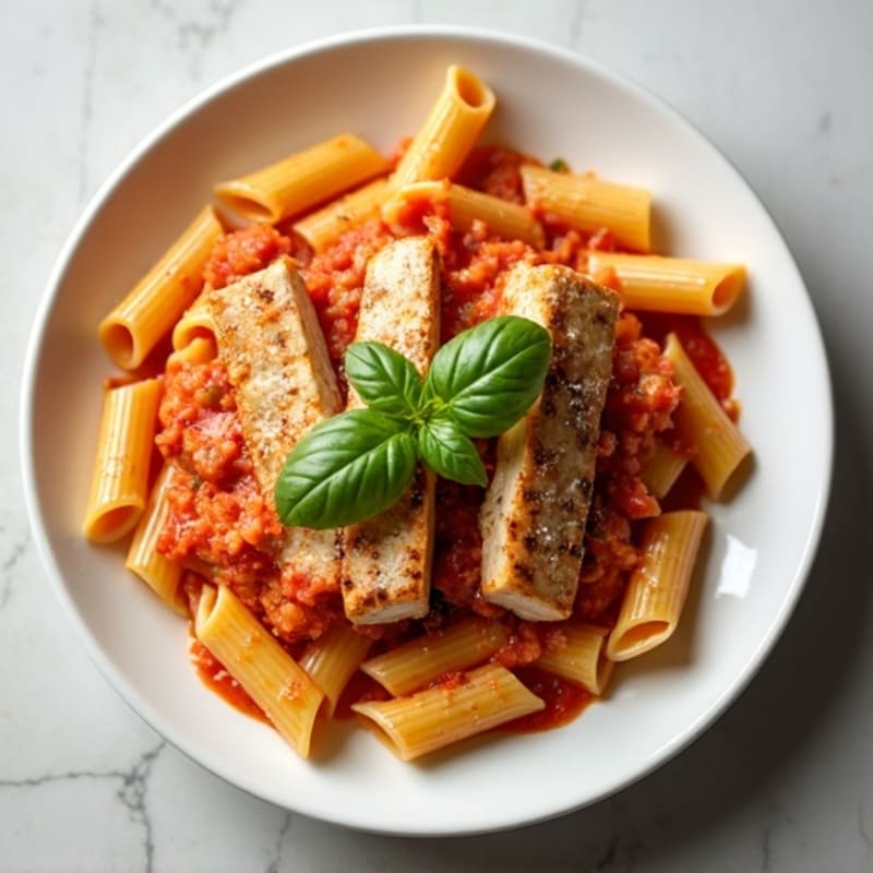 Creamy Tomato Vodka Rigatoni with Fresh Basil