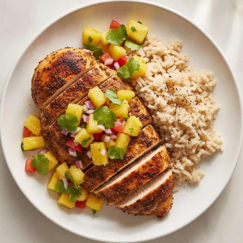 Caribbean Jerk Chicken with Pineapple Salsa