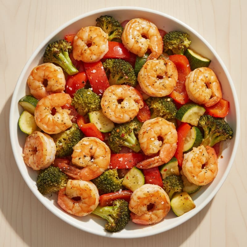 Garlic Shrimp with Roasted Vegetables