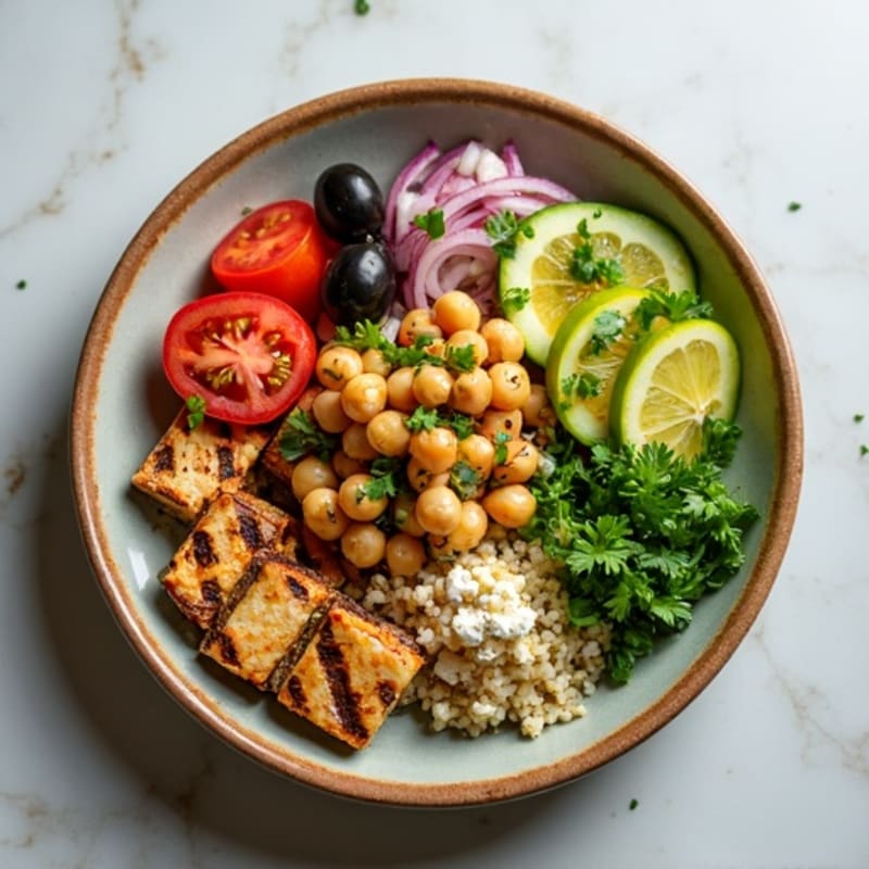Fresh Mediterranean Quinoa Bowl with Chickpeas