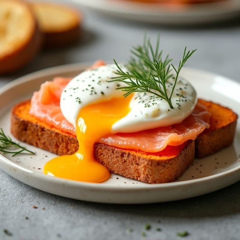 Smoked Salmon with Creamy Dill Spread and Crispy Sweet Potato Toast