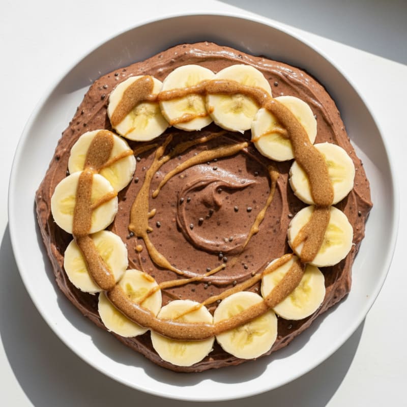 Silky Chocolate Protein Pudding with Sliced Banana