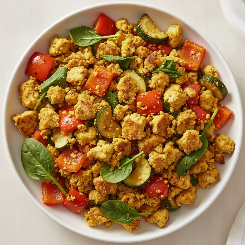Hearty Tofu Scramble with Roasted Vegetables