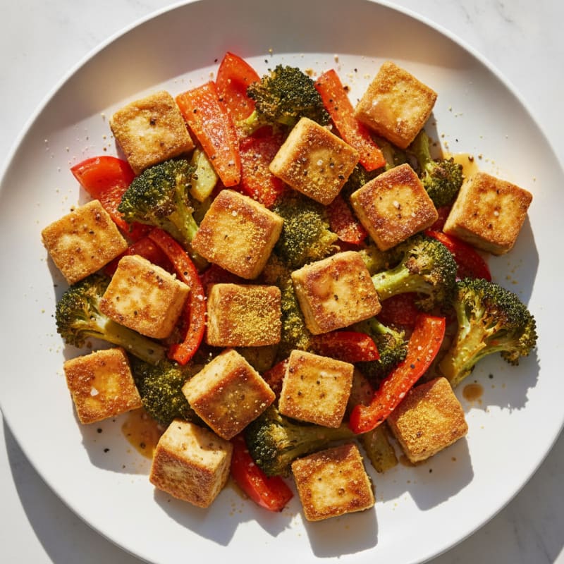Pan-Seared Tofu with Roasted Vegetables