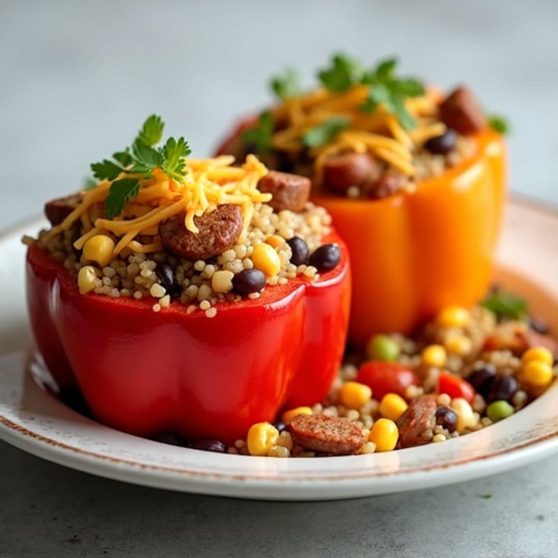 Roasted Zesty Quinoa Stuffed Peppers