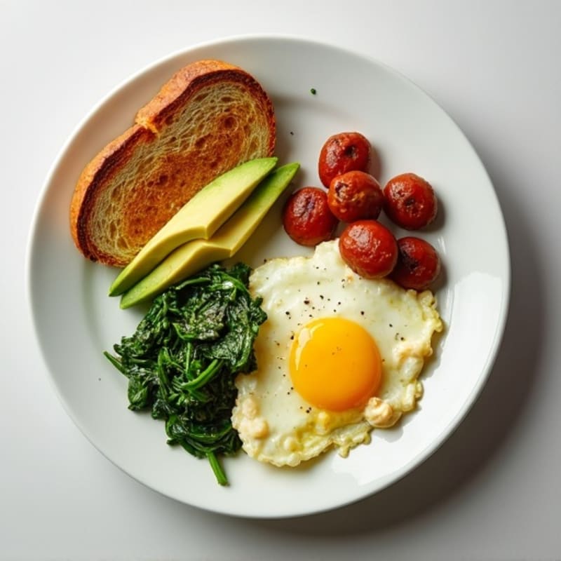 Egg White Scramble with Spinach and Turkey Sausage