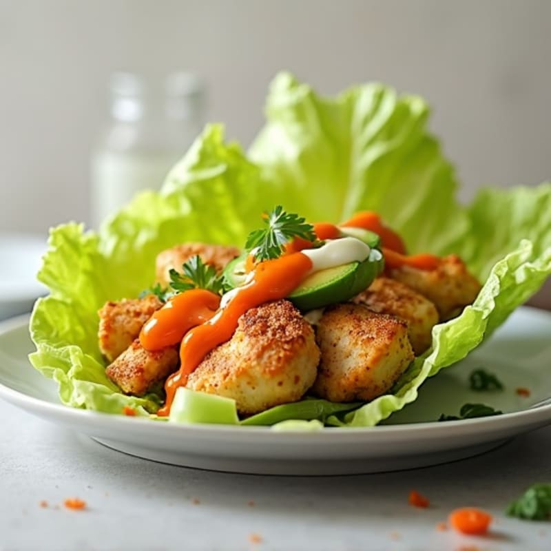 Spicy Buffalo Ranch Chicken Lettuce Wrap