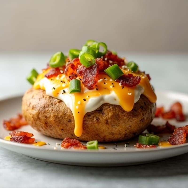 Crispy Twice-Baked Potato with Turkey Bacon