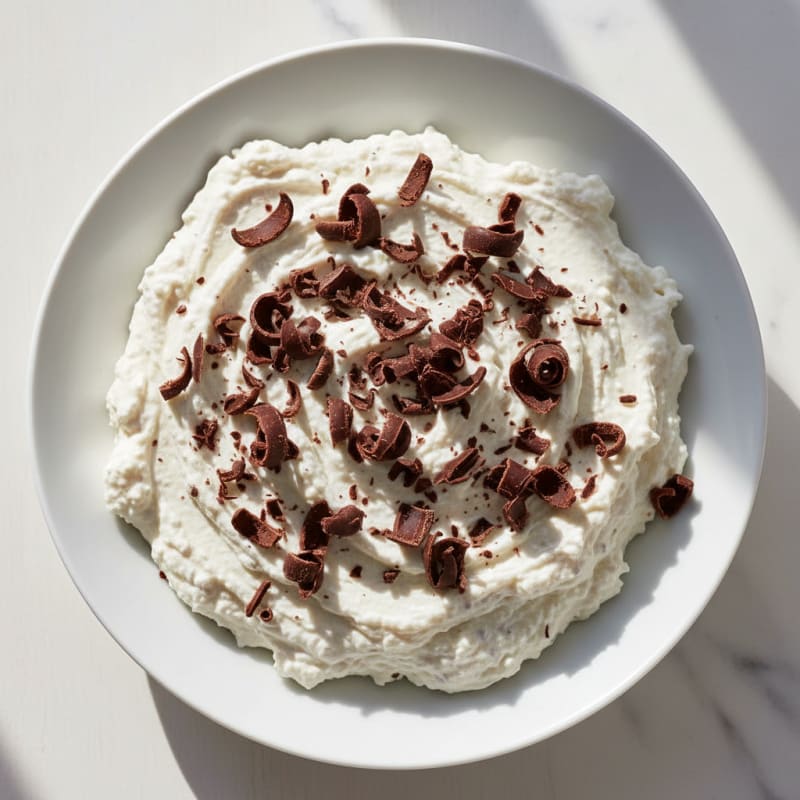 Creamy Cottage Cheese Protein Mousse with Dark Chocolate Shavings
