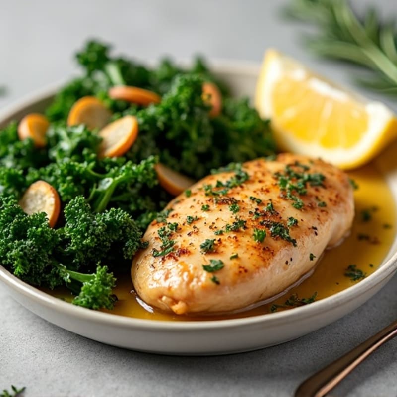 Herb-Roasted Chicken and Crispy Kale Salad