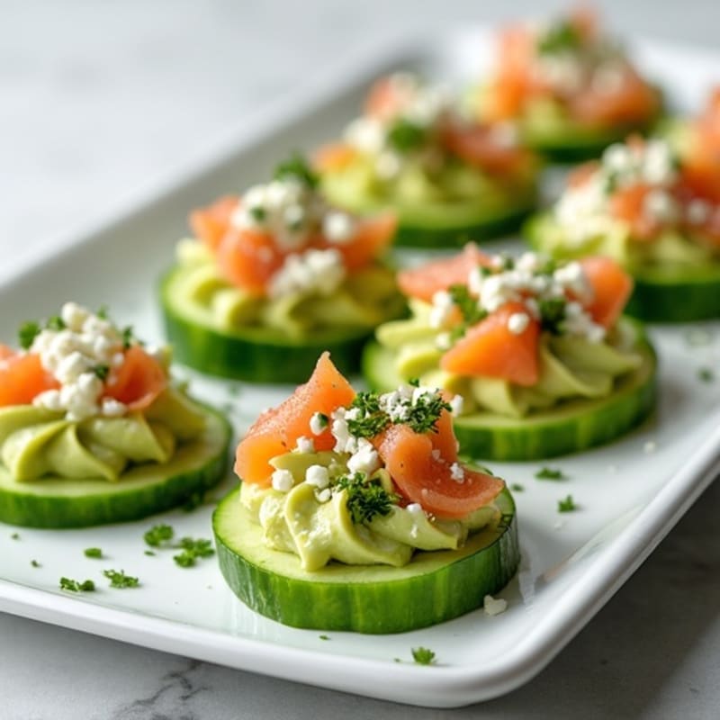 Fresh Cucumber Avocado Bites with Herbs