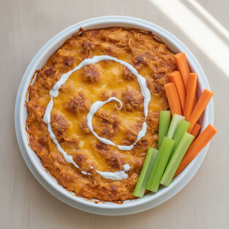 Baked Buffalo Chicken Dip with Ranch