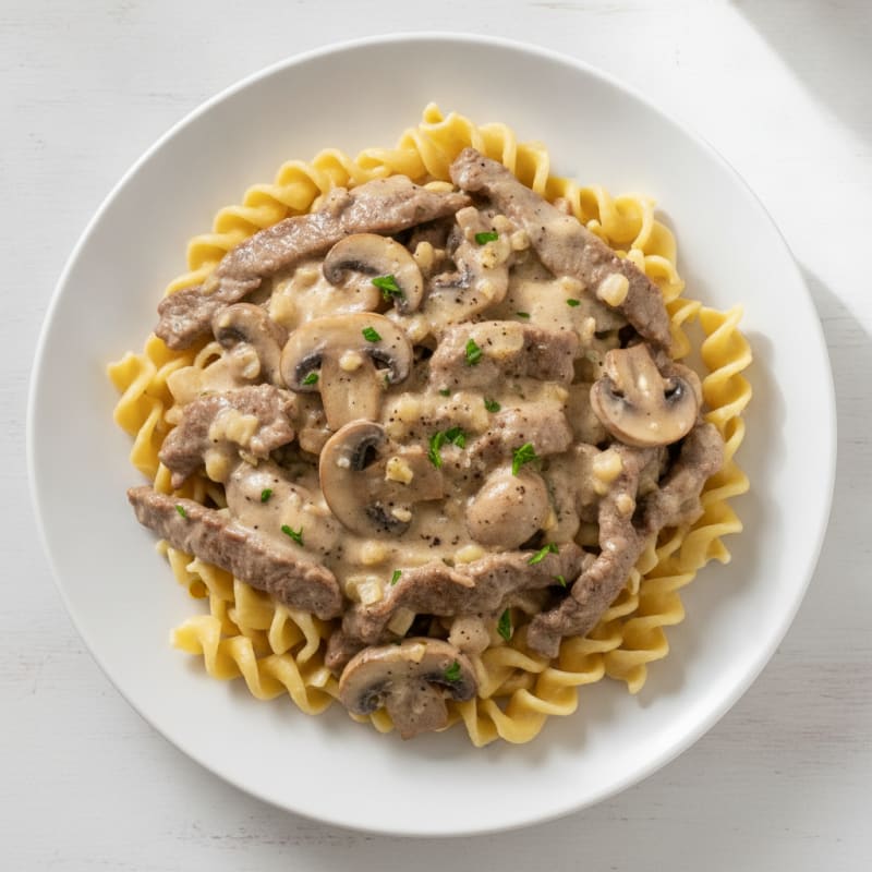 Beef Stroganoff with Egg Noodles