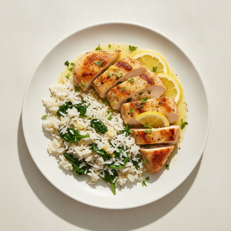 Lemon Herb Chicken and Rice Pilaf