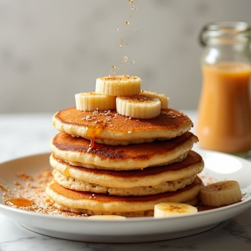 Fluffy Protein Pancakes with Warm Caramelized Banana