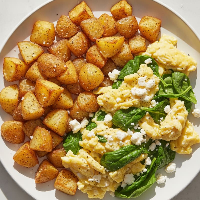 Hearty Scrambled Eggs with Roasted Potatoes