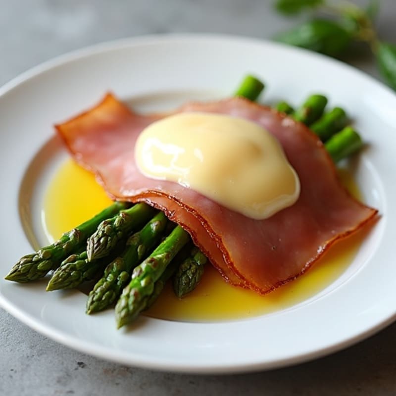 Lean Ham and Melted Swiss with Crispy Roasted Asparagus