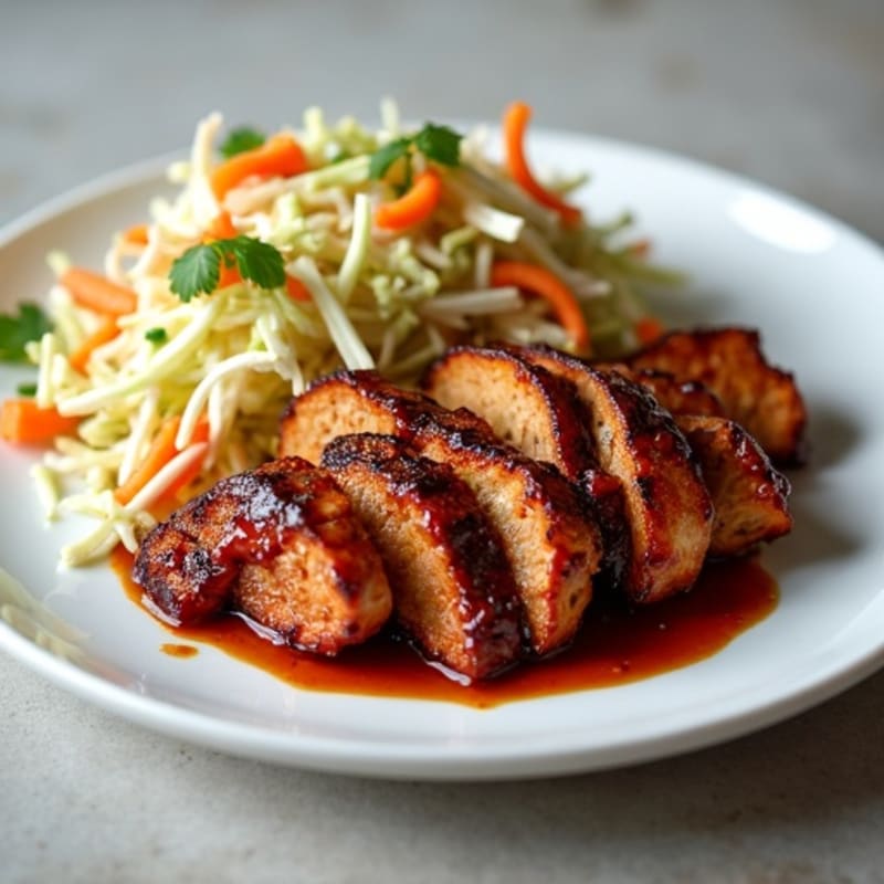 Lean BBQ Pulled Pork with Crunchy Slaw