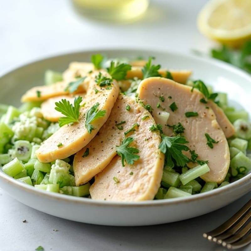 Creamy Chicken Salad with Fresh Herbs and Crunchy Celery