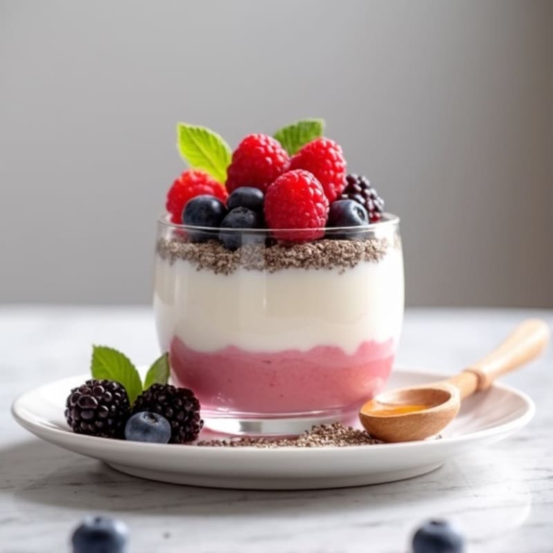 Greek Yogurt Protein Parfait with Mixed Berries