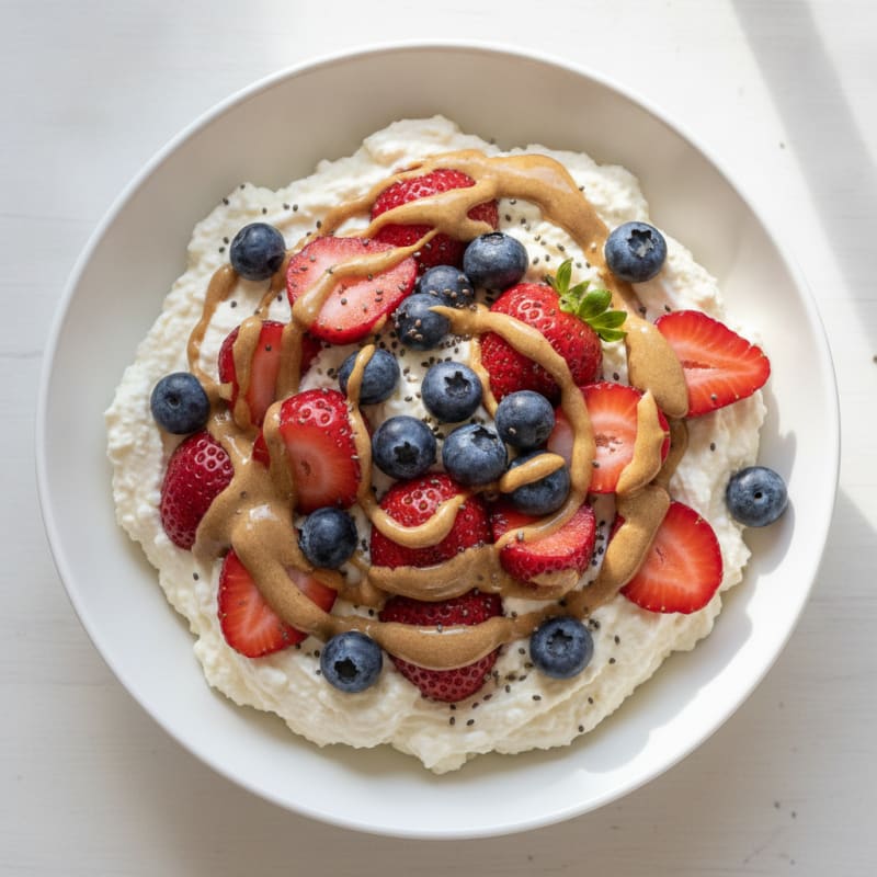 Creamy Greek Yogurt Protein Pudding with Fresh Berries