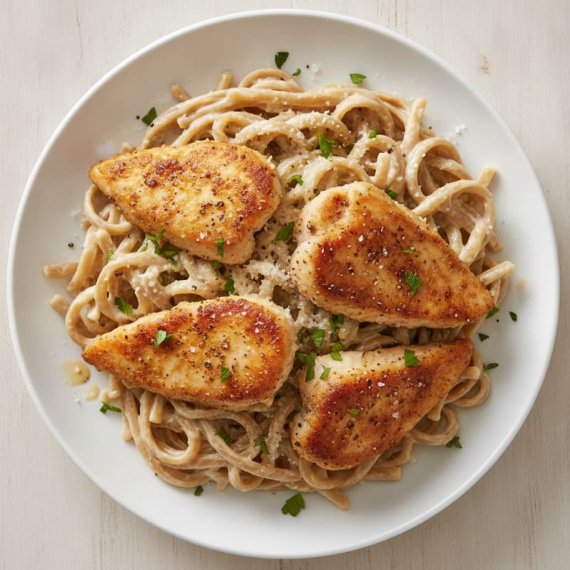 Garlic Parmesan Chicken Alfredo Pasta