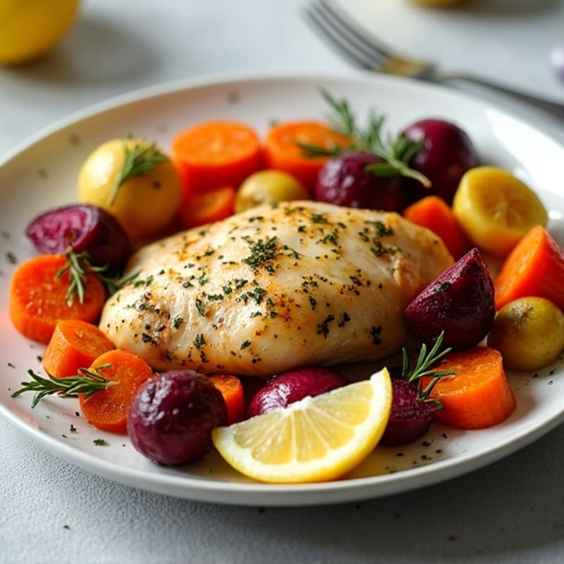 Sheet Pan Lemon Herb Chicken with Roasted Root Vegetables