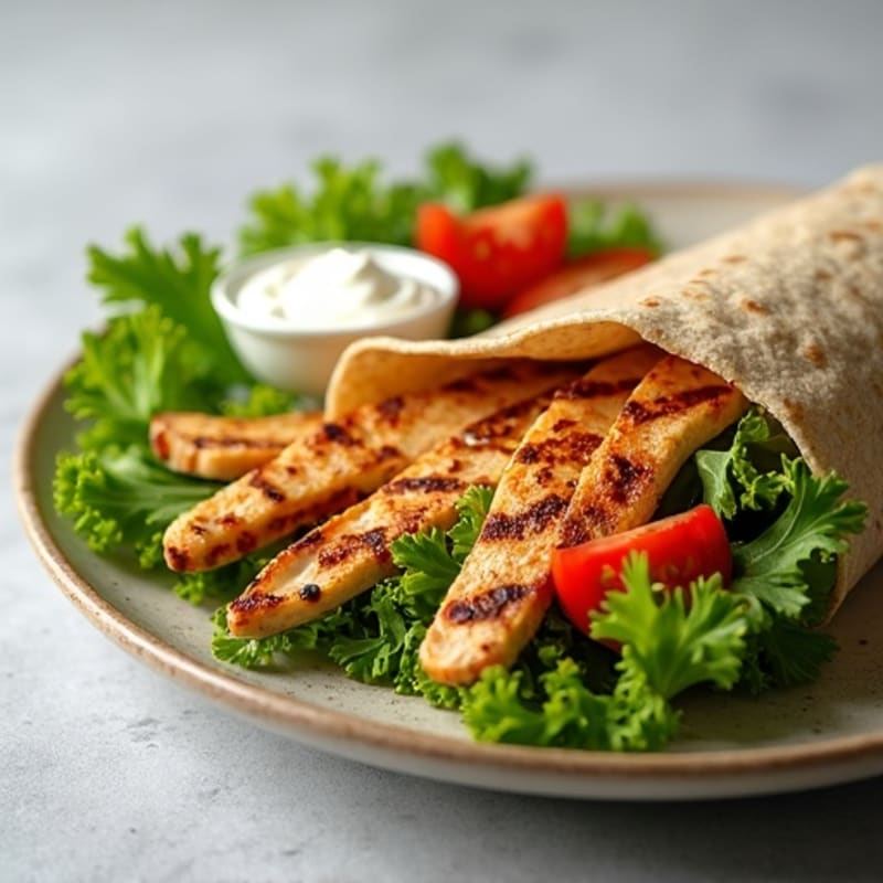 Crispy Grilled Chicken Wrap with Fresh Herbs