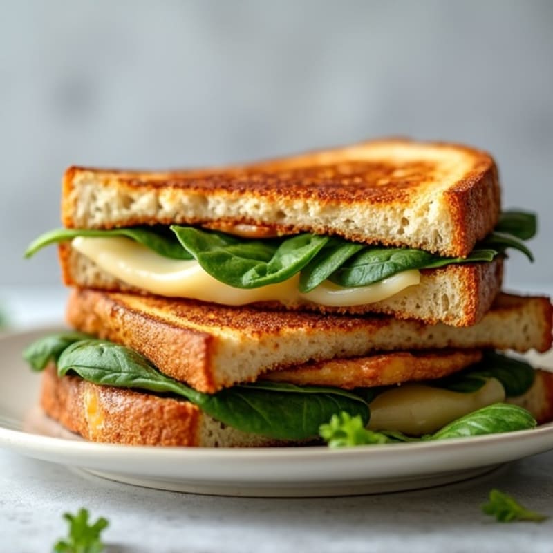 Crispy Grilled Chicken and Melty Spinach Toastie