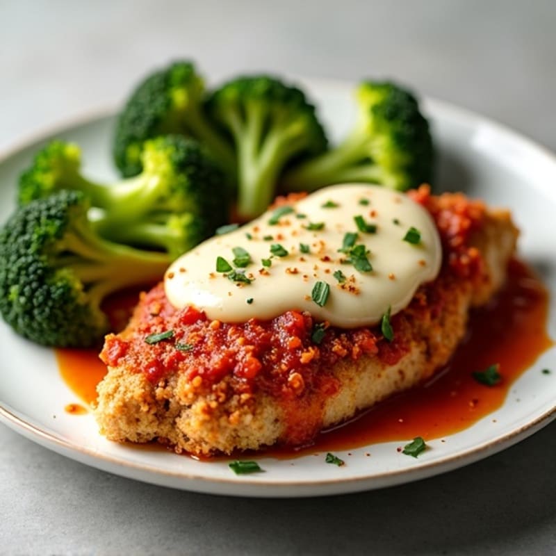 Crispy Baked Chicken Parmesan with Roasted Broccoli