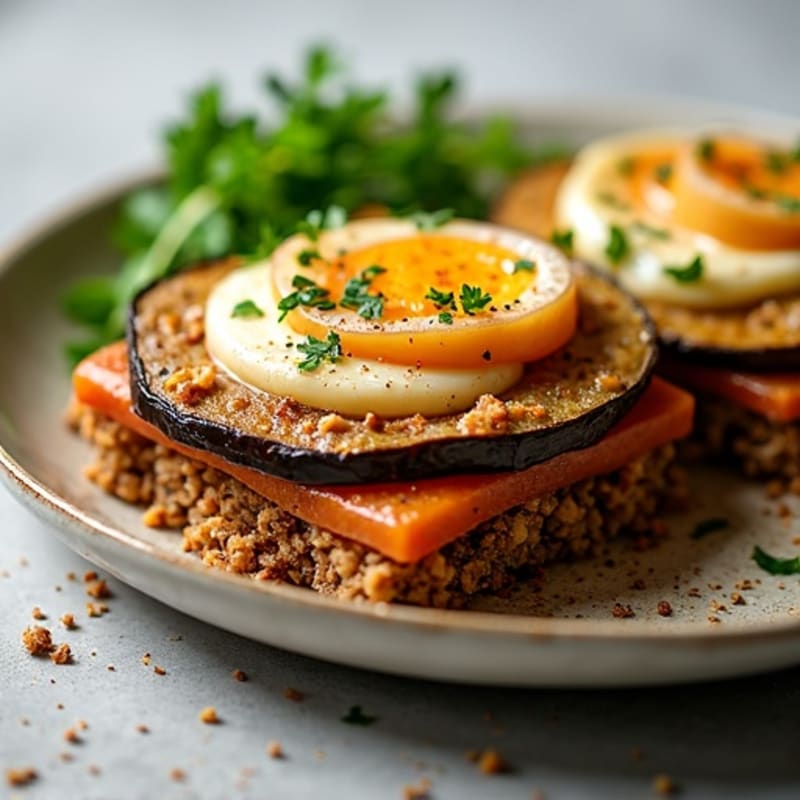 Layered Eggplant and Spiced Ground Lamb Casserole