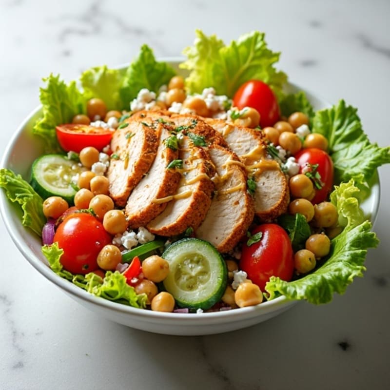 Chopped Chicken Salad with Crispy Vegetables and Red Wine Vinaigrette