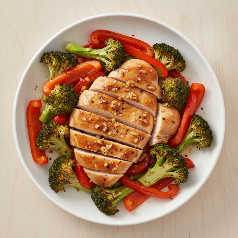 Ginger-Garlic Chicken with Roasted Vegetables