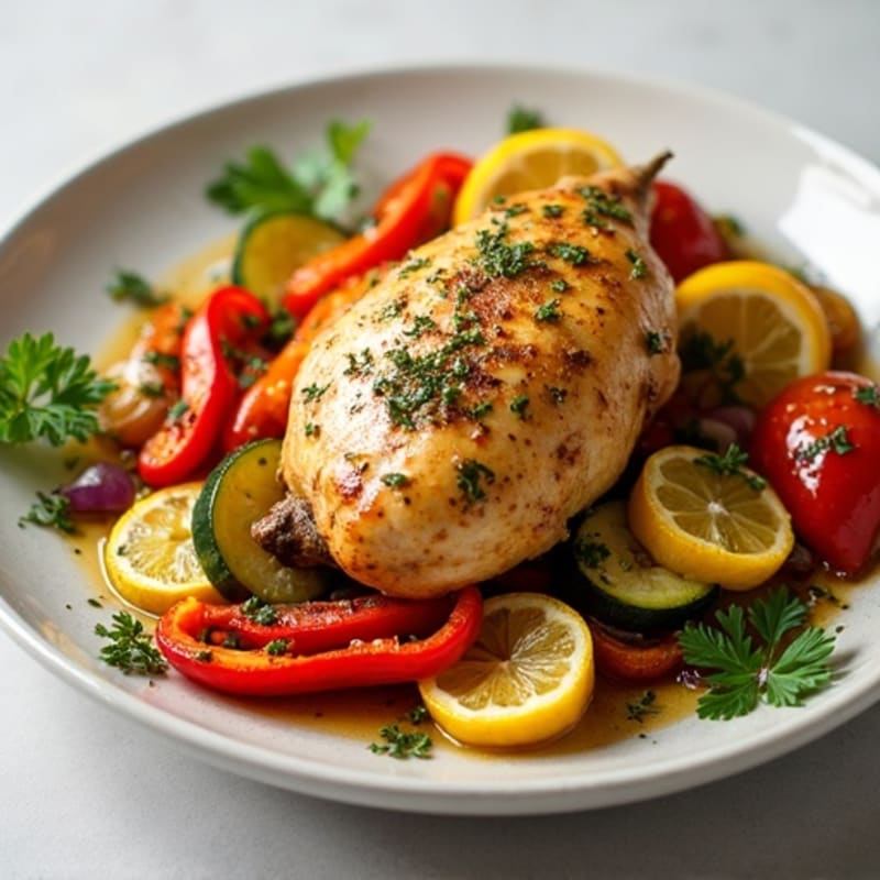 Lemon-Herb Roasted Chicken with Crispy Roasted Vegetables