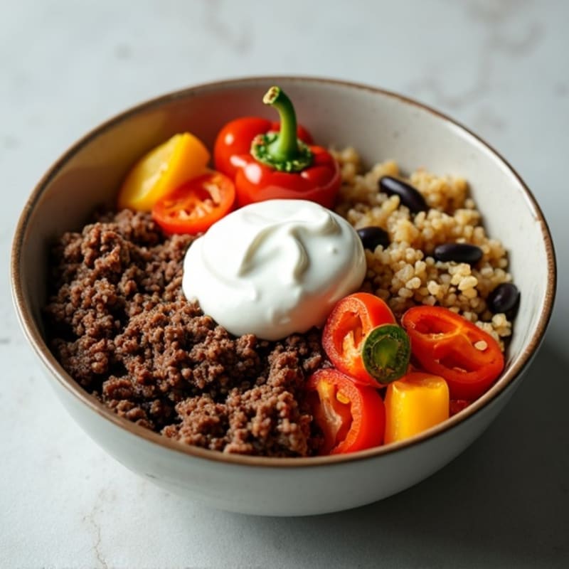 Seasoned Ground Beef Bowl with Special Sauce