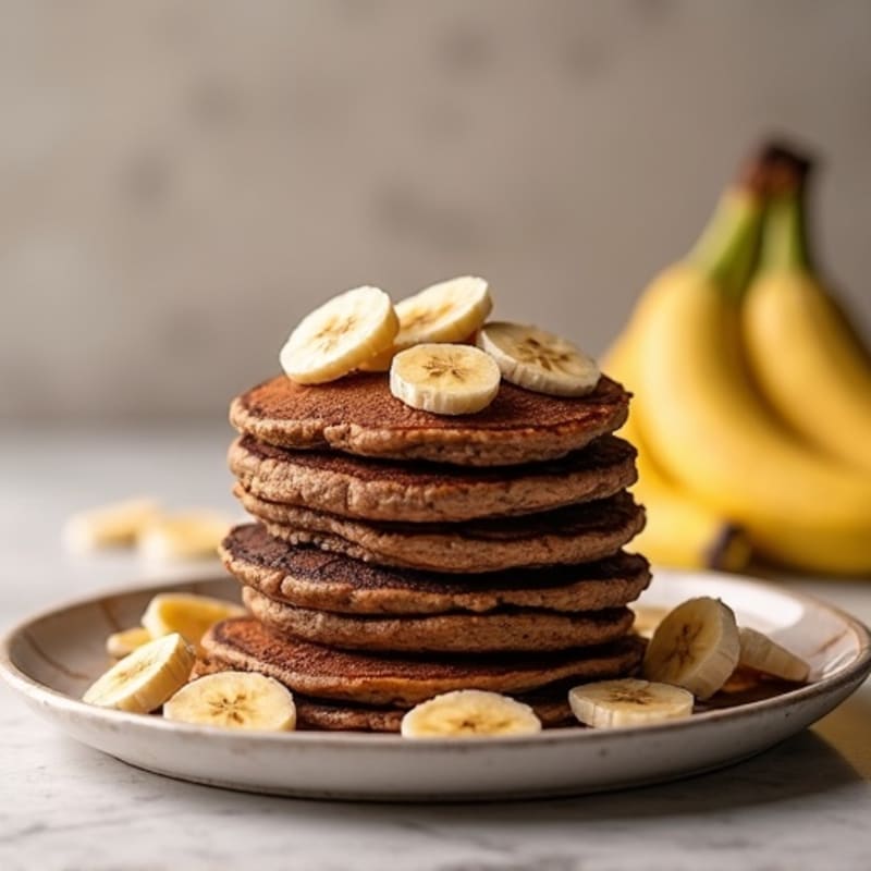 Protein-Packed Banana Chocolate Oat Pancakes