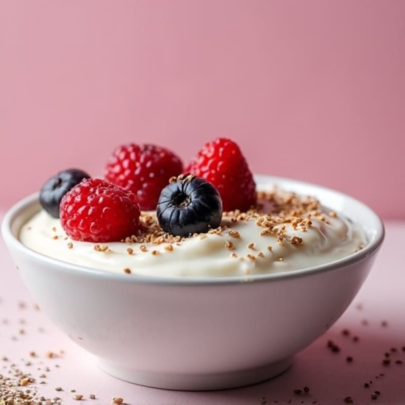 Creamy Greek Yogurt Protein Pudding with Mixed Berries