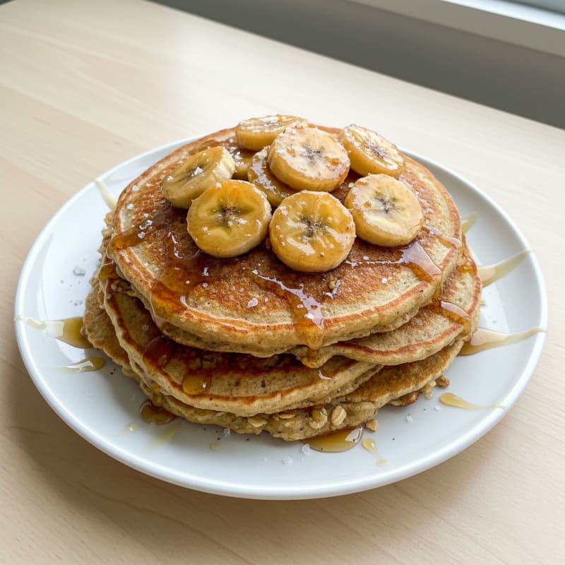 Golden Caramelized Banana Pancakes