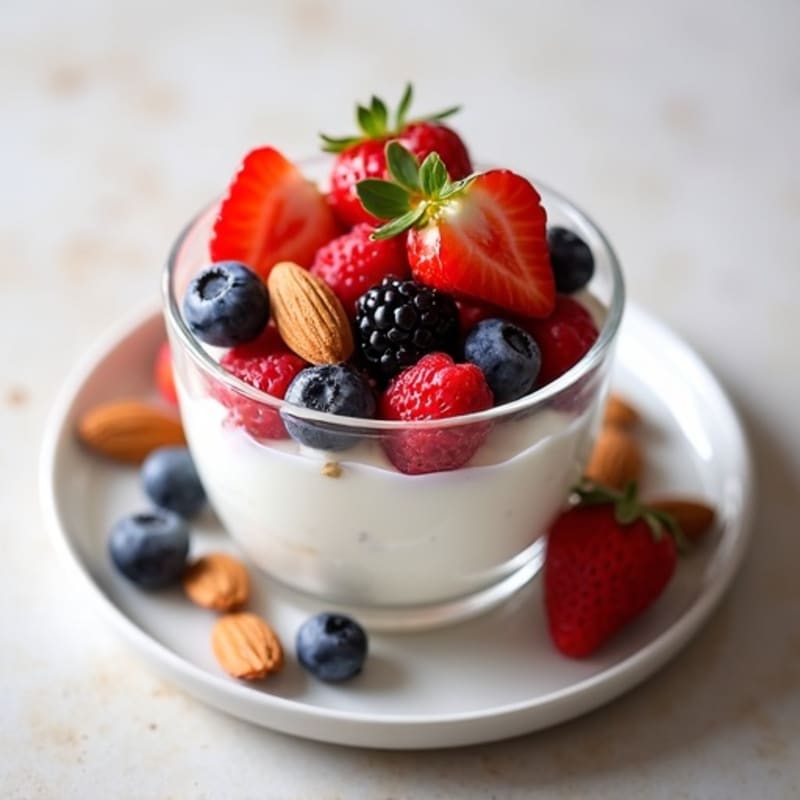 Creamy Greek Yogurt Parfait with Berries and Almonds