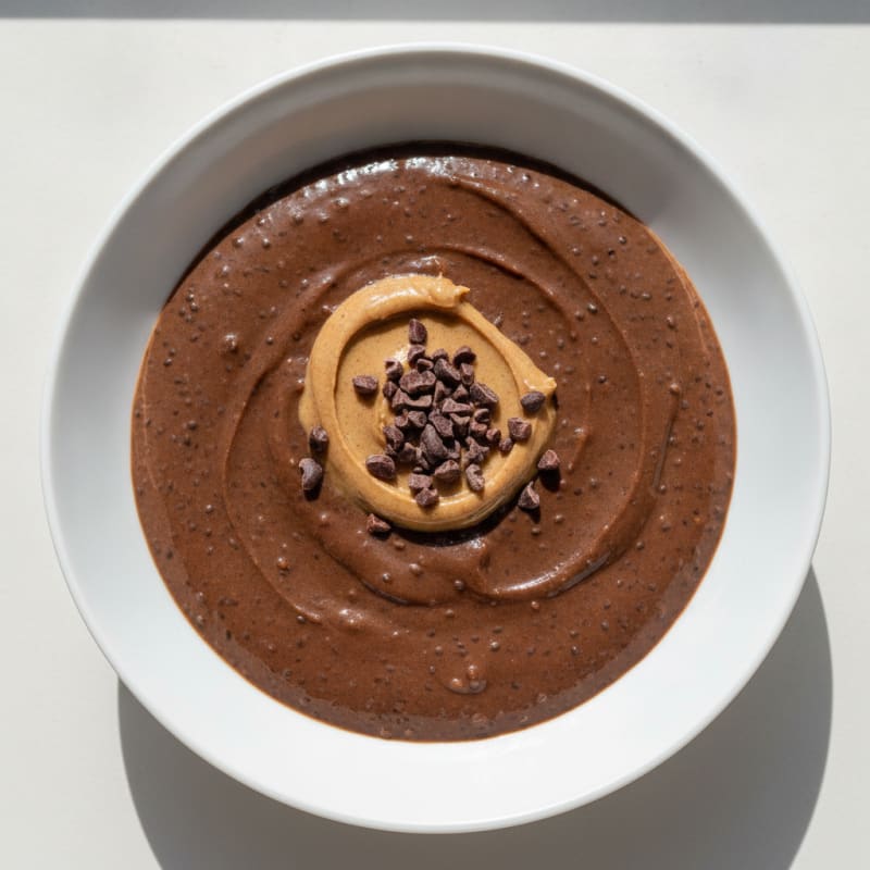 Silky Chocolate Protein Pudding with Chia Seeds