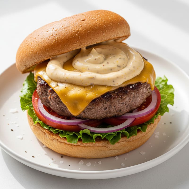 Classic Beef Cheeseburger with Secret Sauce