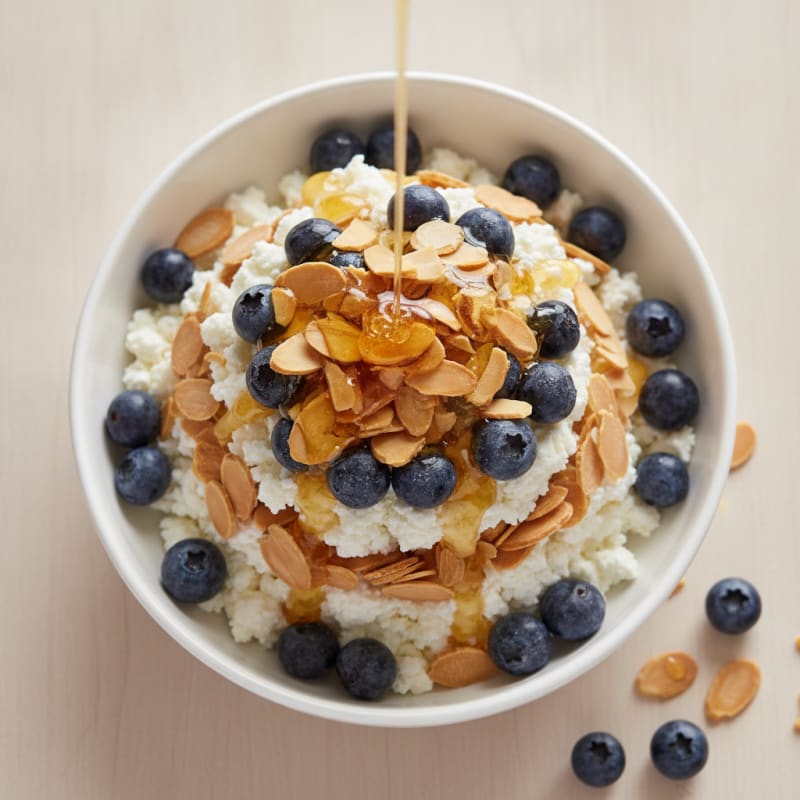 Cottage Cheese Berry Parfait with Almonds