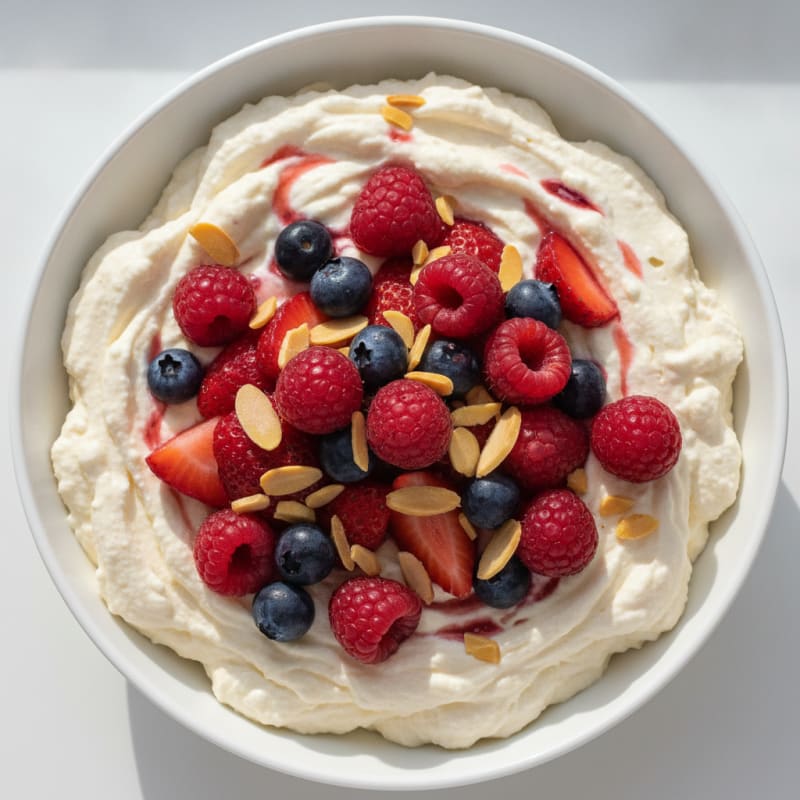 Greek Yogurt Protein Mousse with Mixed Berries