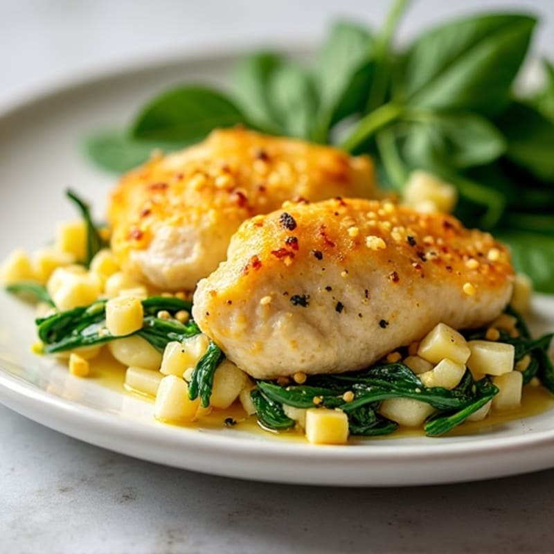 Egg White and Chicken Breast Scramble with Spinach